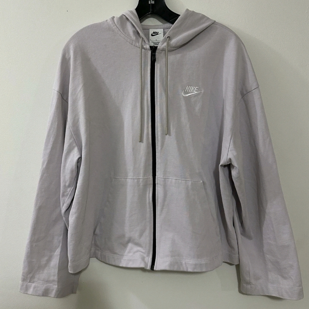 Nike Women's Lavender Zip-Up Hoodie Boxy Loose Fit Sz MEDIUM